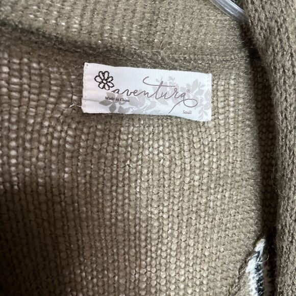 Aventura wool mohair blend Cardigan Sweater Brown Striped women's S Lagenlook - Picture 3 of 8